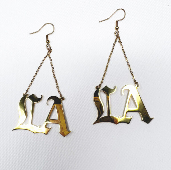 Gold LA dangling earrings